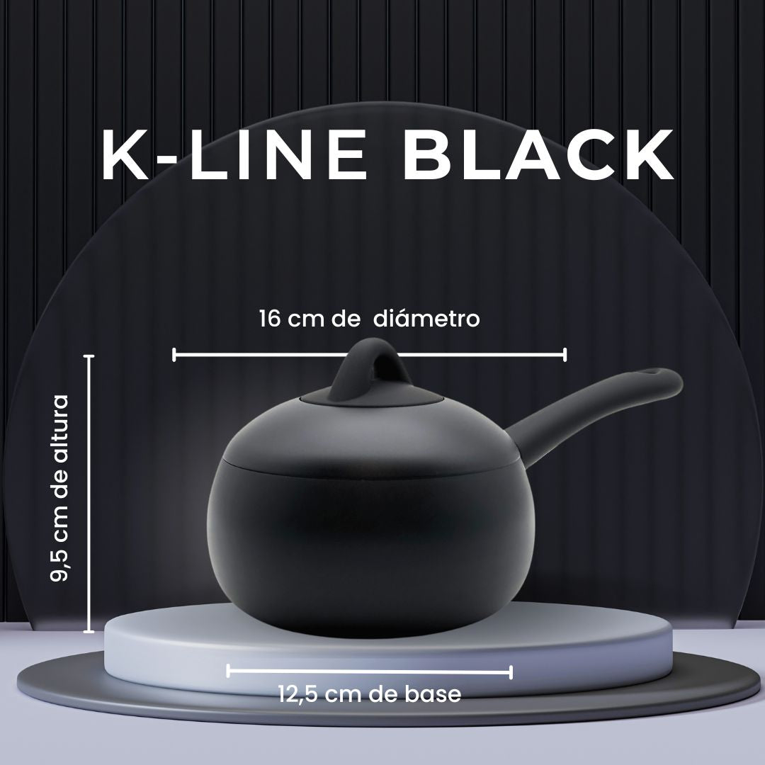 Cazo con tapa K-Line Black. Apta para todo tipo de cocinas, incluso inducción